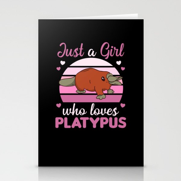 Just A Girl who Loves platypuses Sweet Animals Stationery Cards