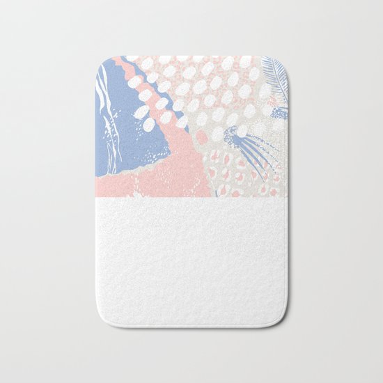 wild cats winter print (rose quartz and serenity) Bath Mat