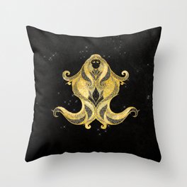 Astrology Horoscope Virgo Zodiac Gold Black Throw Pillow