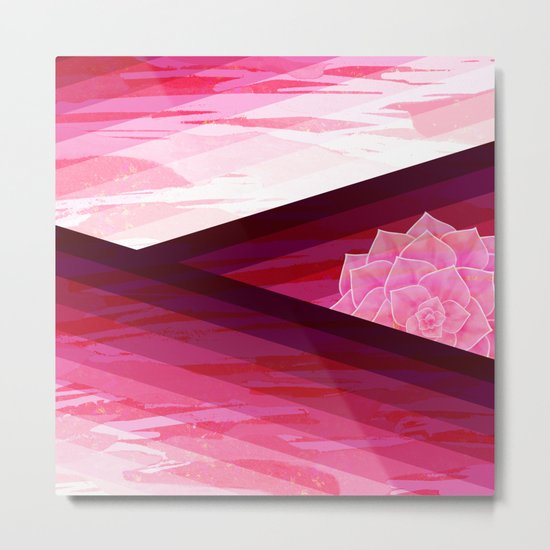 Serene Contemporary Flower Design Metal Print