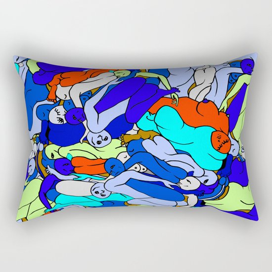 Sleepy Heads - Sapphire Blue Rectangular Pillow