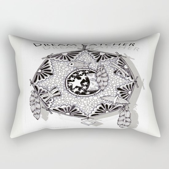Zentangle Dreamcatcher Rectangular Pillow