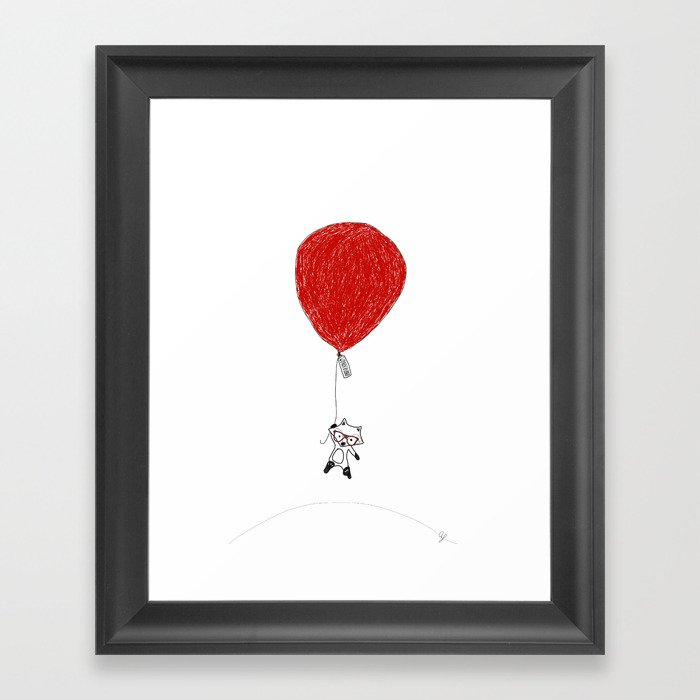 Fox Ballon Framed Art Print