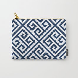 Greek Key Navy Carry-All Pouch