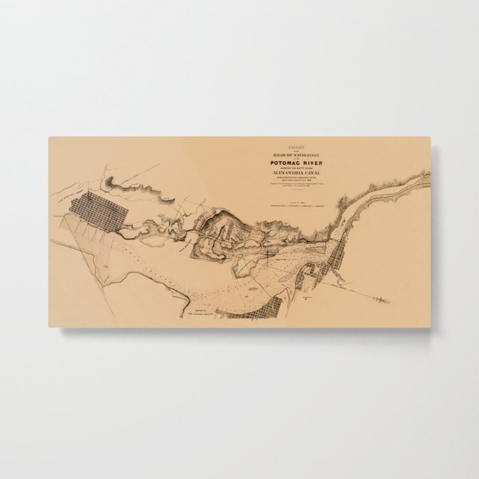 Map of Potomac River 1838 Metal Print