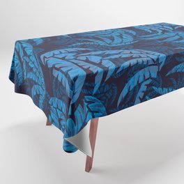 Blue Hawaiian Palm Leaves Paradise Abstract Tablecloth
