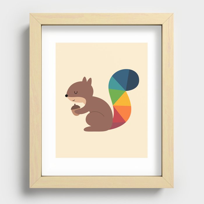 Rainbow Squirrel Recessed Framed Print