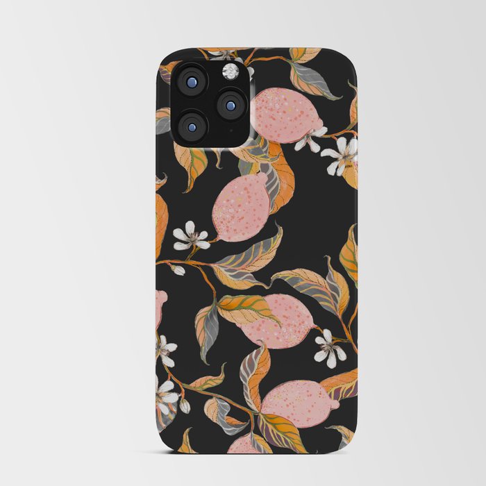 Pink Lemons Pattern iPhone Card Case