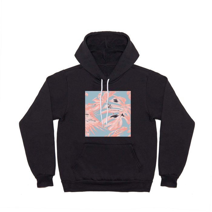Island Love Coral Pink on Pale Blue Hoody