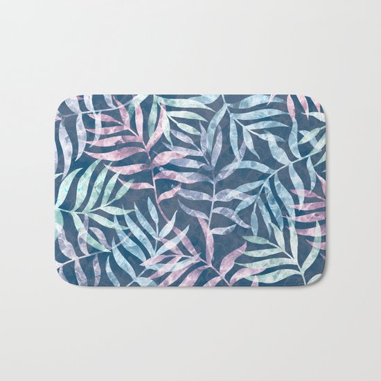 Watercolor Tropical Palm Leaves V Bath Mat