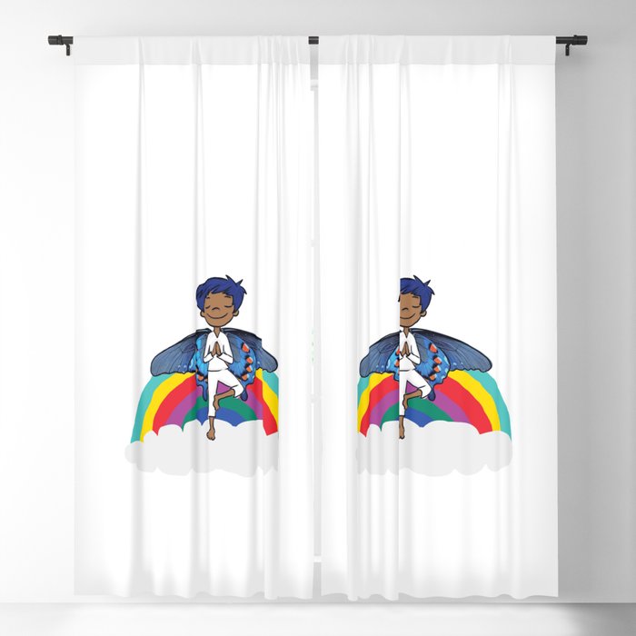 Rainbow Yoga Fairy Blackout Curtain