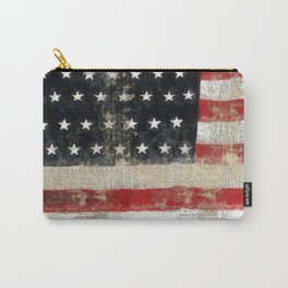 USA Flag ~ American Flag ~ Distressed Pattern ~ Ginkelmier Inspired Carry-All Pouch