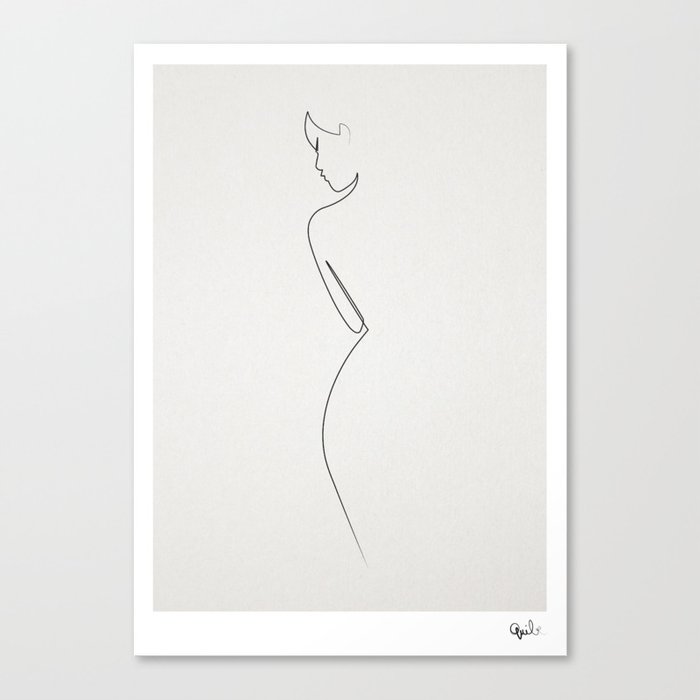 One line nude Canvas Print