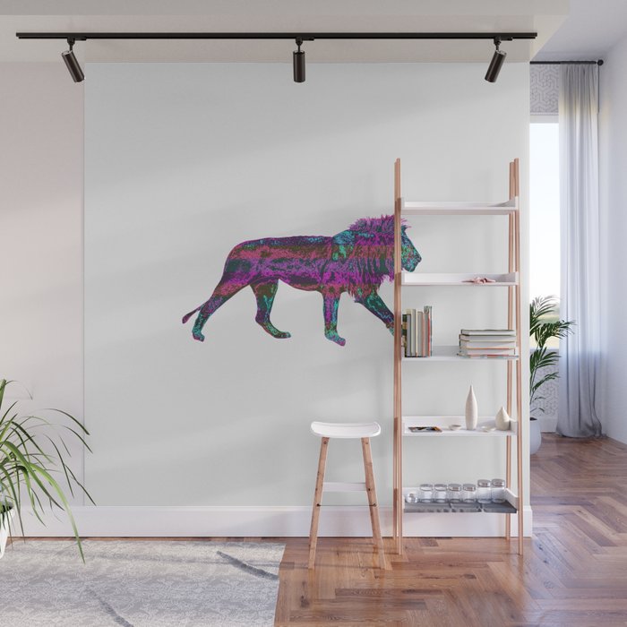 Colorful King Lion Wall Mural