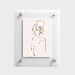 Rainbow Woman Portrait Minimalist Floating Acrylic Print