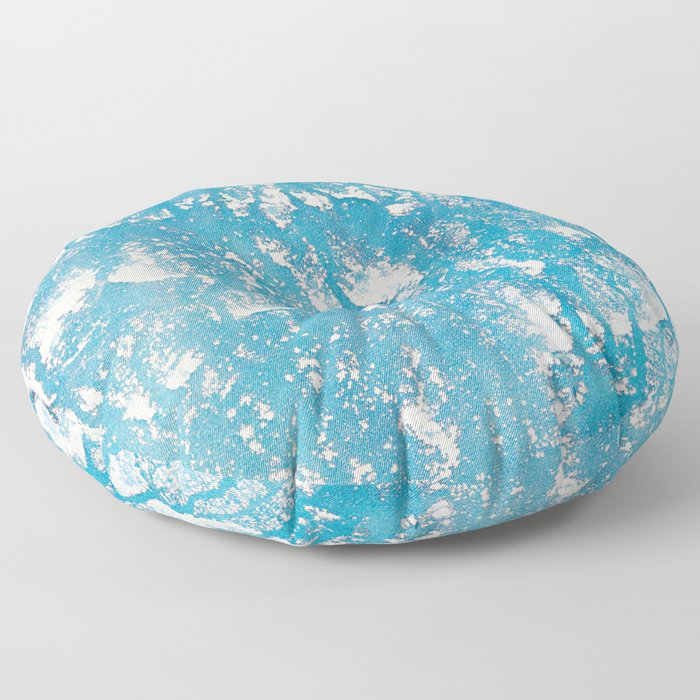 Old wall cerulean colour Floor Pillow