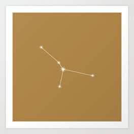 CANCER Vintage Orange – Zodiac Astrology Star Constellation Art Print