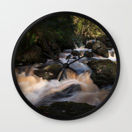River flowing through forest Wall Clock