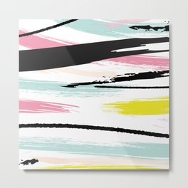 Retro Brush Strokes Metal Print | Minimal, Art, Cool, Neon, Colors, Digital, 90S, Room, Pattern, Paint 