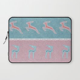 Pastel Antelope on Pink and Blue Stripes Laptop Sleeve
