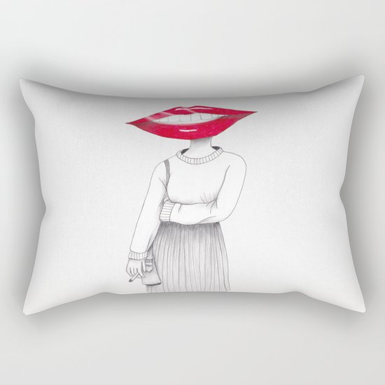 Lip Head Rectangular Pillow