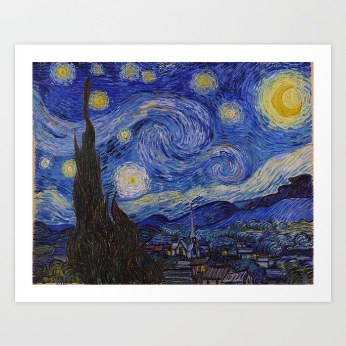 The Starry Night by Vincent van Gogh (1889) Art Print