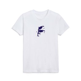 Sealife (Whales) - Pale Blue Kids T Shirt