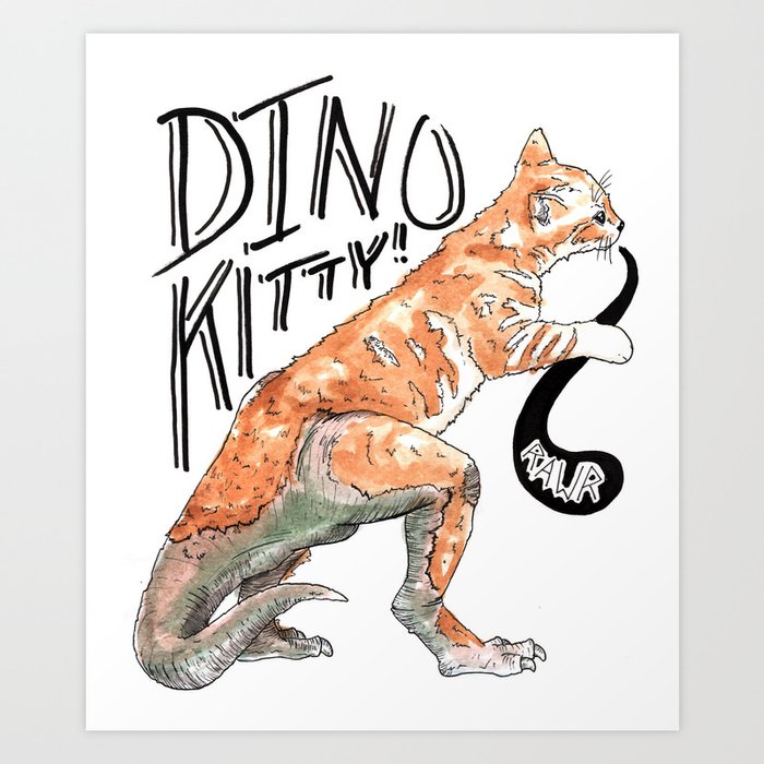 Dino KITTY! Art Print
