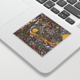Van Gogh The Starry Night Stained Glass Sticker
