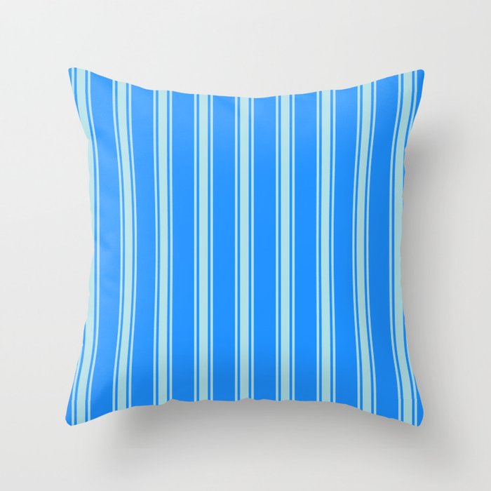 Blue & Powder Blue Colored Lines/Stripes Pattern Throw Pillow