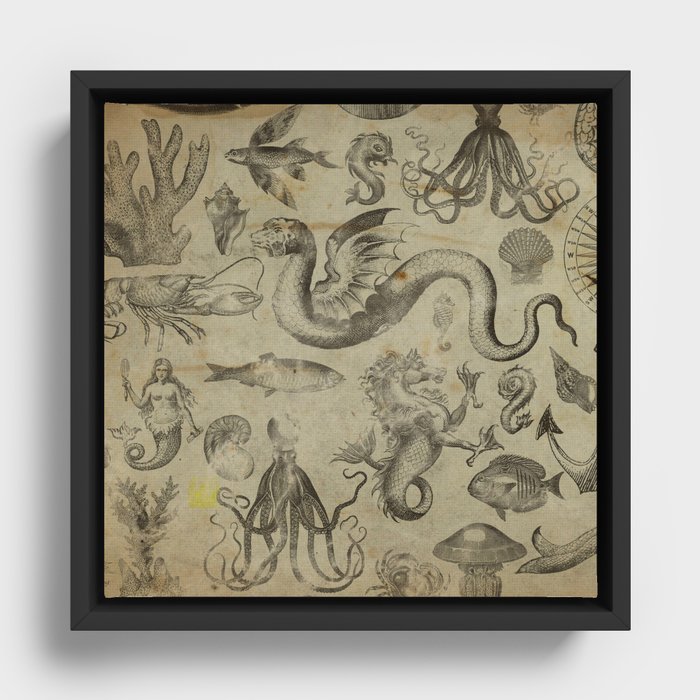 Beatiful Mermaid Design Framed Canvas