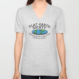 Flat Earth Society - Members Around The Globe V Neck T Shirt