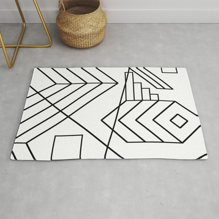 Normality - Black and white abstract geometric minimalism Rug