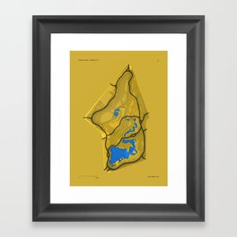 Brooklyn Prospect Park Map (Yellow) Framed Art Print