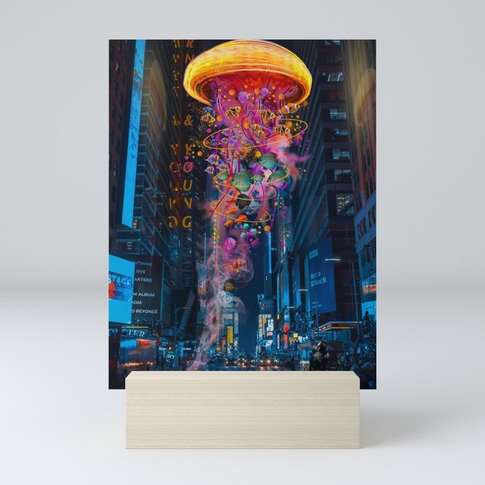 Electric Jellyfish Worlds in  New York Mini Art Print