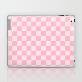 Checkerboard Mini Check Pattern in Soft Cotton Candy Pastel Pink Laptop Skin