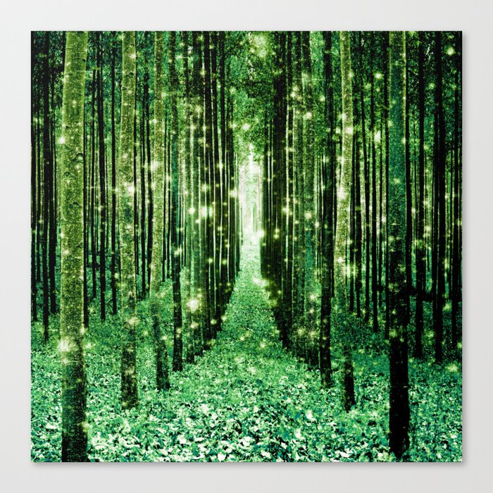 Magical Forest Green Elegance Canvas Print