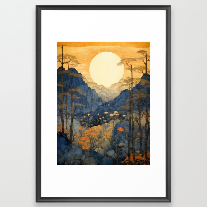 Sunrise Over A Valley Framed Art Print