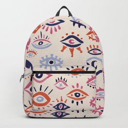 Mystic Eyes – Coral & Navy Backpack