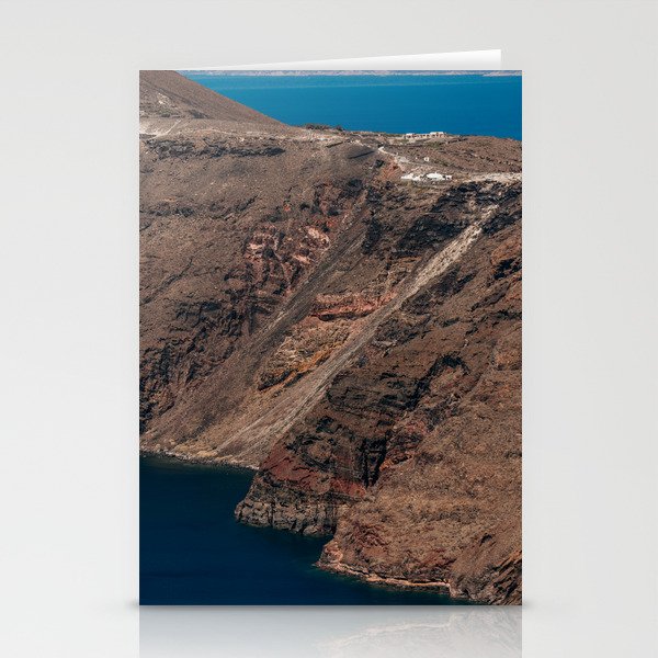 Volcanic Island of Santorini | Cliffs on the Water | Landscape of Greece, Europe | Travel Photography Stationery Cards