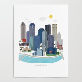 Dallas Skyline Poster