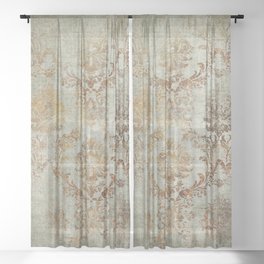 Aged Damask Texture 3 Sheer Curtain
