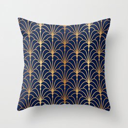 Fan seamless pattern. Chinese, Japanese style. Traditional golden texture. Japan gold oriental. Ornate background. Asian motif. China theme. Geometric ethnic design Throw Pillow