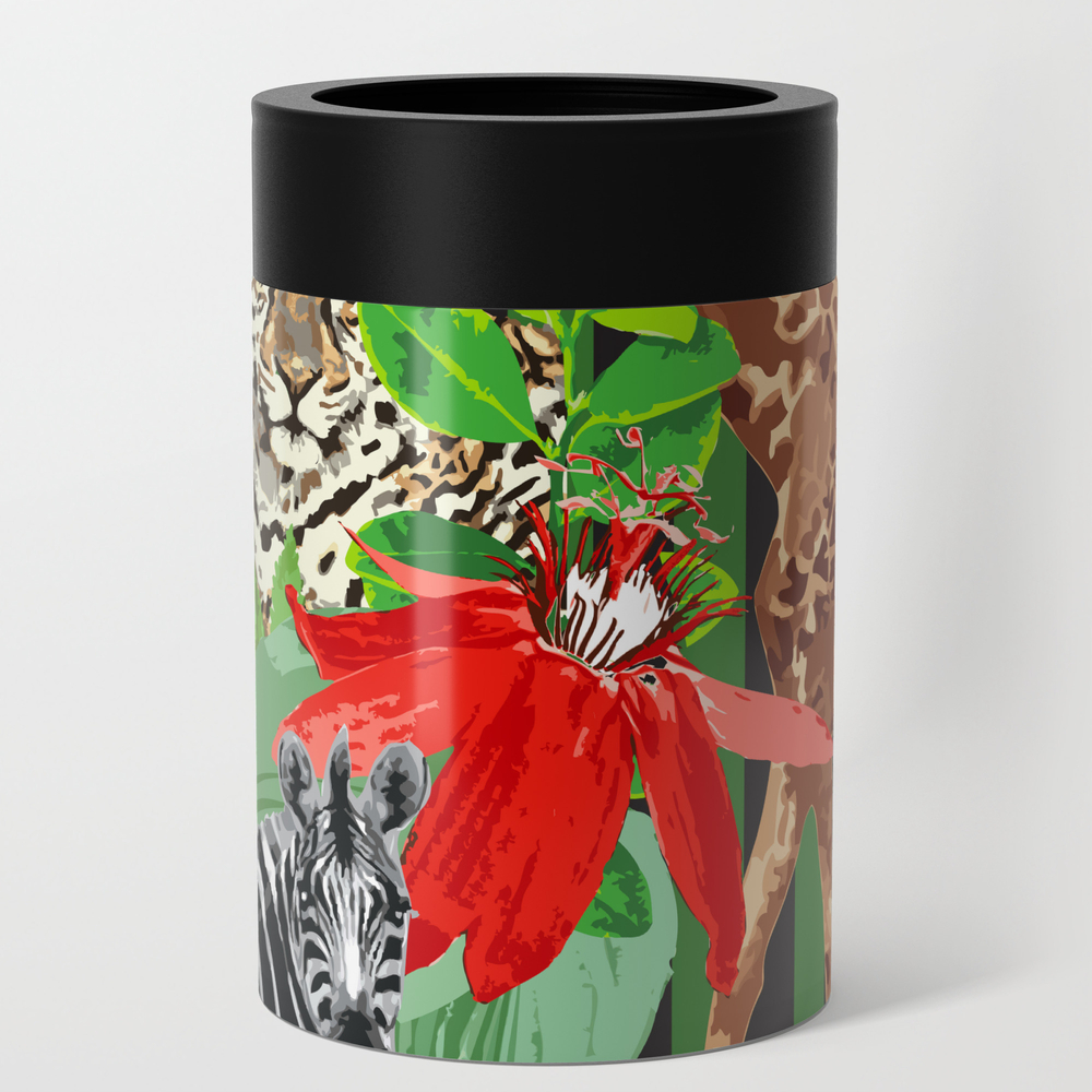 Wild Animals Jungle Pattern Can Cooler by misterpattern