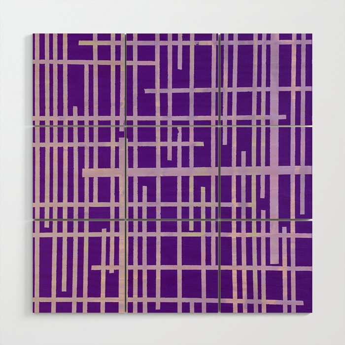 Lines Purple Wood Wall Art