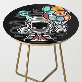 Astronaut with Planet Balloons Side Table