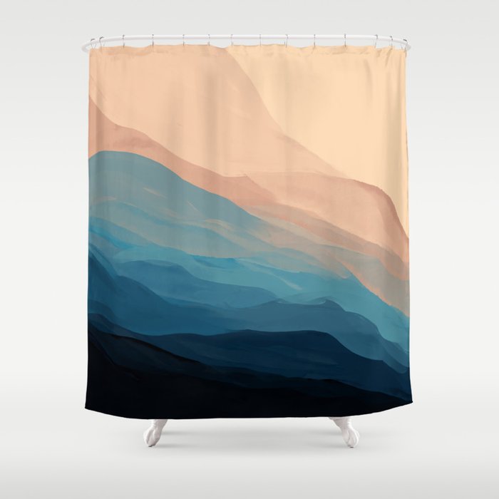 Blue Waves In Desert Peaks Shower Curtain