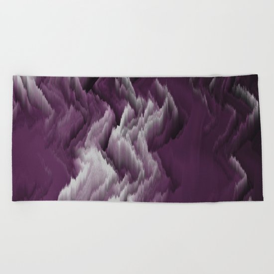 Purple, white, dark abstract. Beach Towel