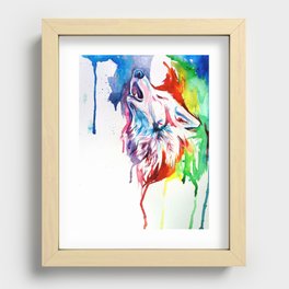 Rainbow Wolf Recessed Framed Print