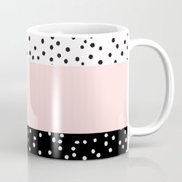 Pink white black watercolor polka dots Mug